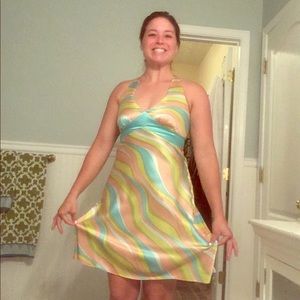 Size 6/8 silk sherbet swirl dress